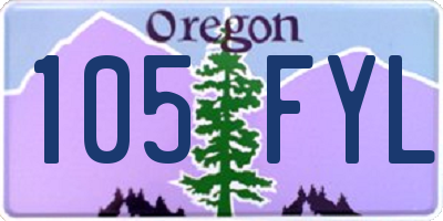 OR license plate 105FYL