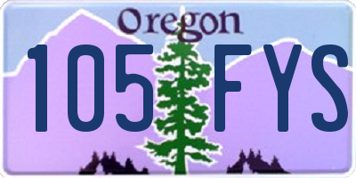 OR license plate 105FYS