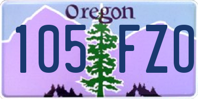 OR license plate 105FZO