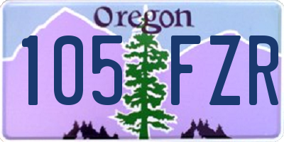 OR license plate 105FZR