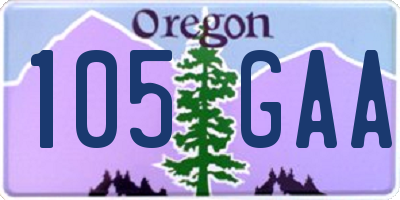OR license plate 105GAA