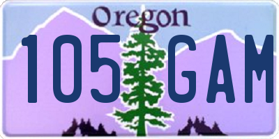 OR license plate 105GAM