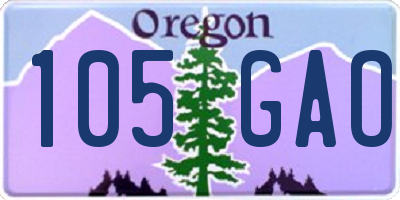 OR license plate 105GAO