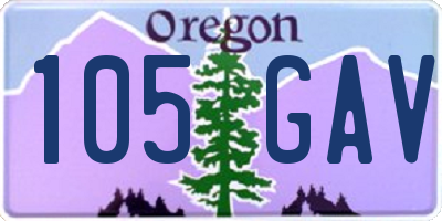OR license plate 105GAV