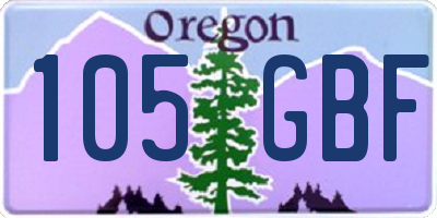 OR license plate 105GBF