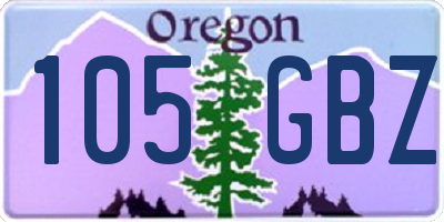 OR license plate 105GBZ
