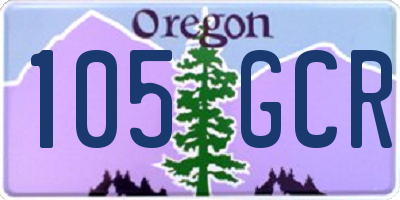OR license plate 105GCR