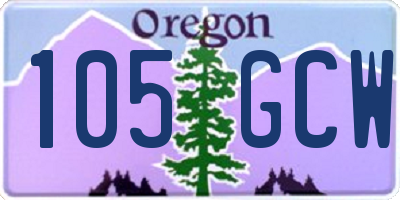 OR license plate 105GCW