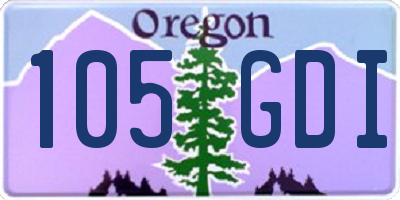 OR license plate 105GDI