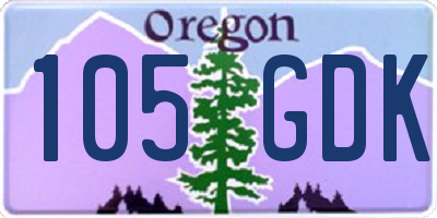 OR license plate 105GDK