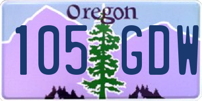 OR license plate 105GDW