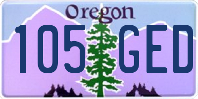 OR license plate 105GED