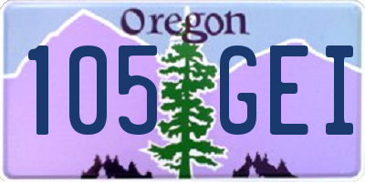 OR license plate 105GEI