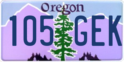 OR license plate 105GEK