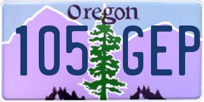 OR license plate 105GEP