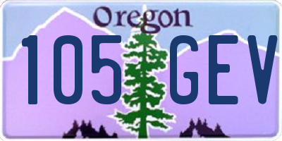 OR license plate 105GEV
