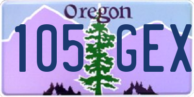 OR license plate 105GEX