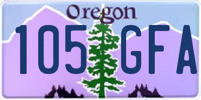 OR license plate 105GFA