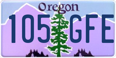 OR license plate 105GFE