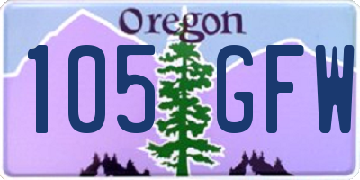 OR license plate 105GFW