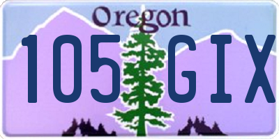 OR license plate 105GIX