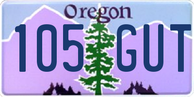 OR license plate 105GUT