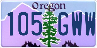 OR license plate 105GWW