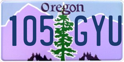OR license plate 105GYU