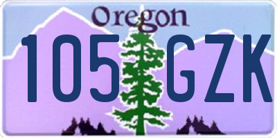 OR license plate 105GZK