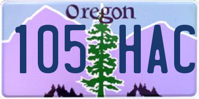 OR license plate 105HAC