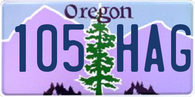 OR license plate 105HAG