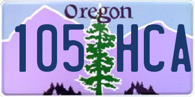 OR license plate 105HCA