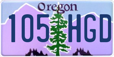 OR license plate 105HGD