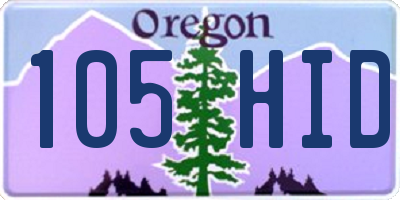 OR license plate 105HID