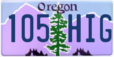 OR license plate 105HIG