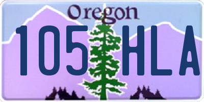 OR license plate 105HLA