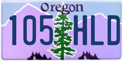 OR license plate 105HLD