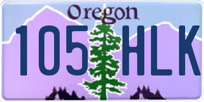 OR license plate 105HLK