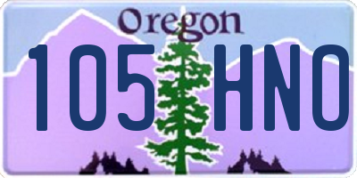 OR license plate 105HNO