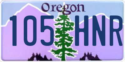 OR license plate 105HNR