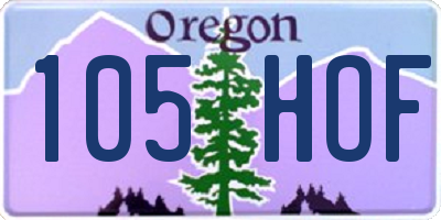 OR license plate 105HOF