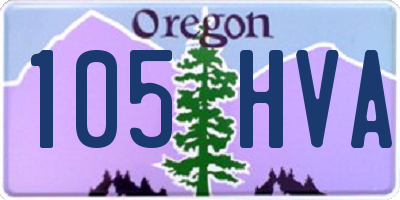 OR license plate 105HVA