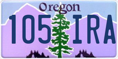 OR license plate 105IRA