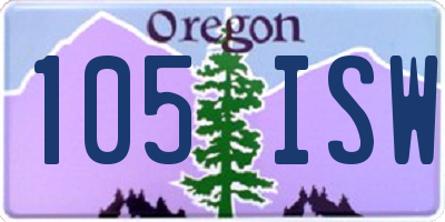 OR license plate 105ISW