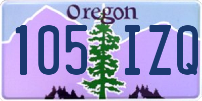 OR license plate 105IZQ