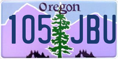 OR license plate 105JBU