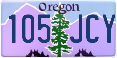 OR license plate 105JCY