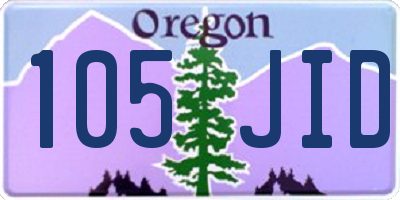 OR license plate 105JID