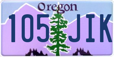 OR license plate 105JIK