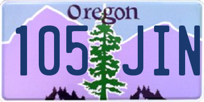 OR license plate 105JIN